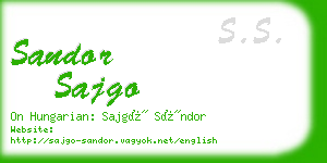 sandor sajgo business card